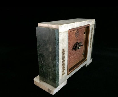 Rare Vintage Tokyo Clock Company Granite Desk Clock w Commemoration .