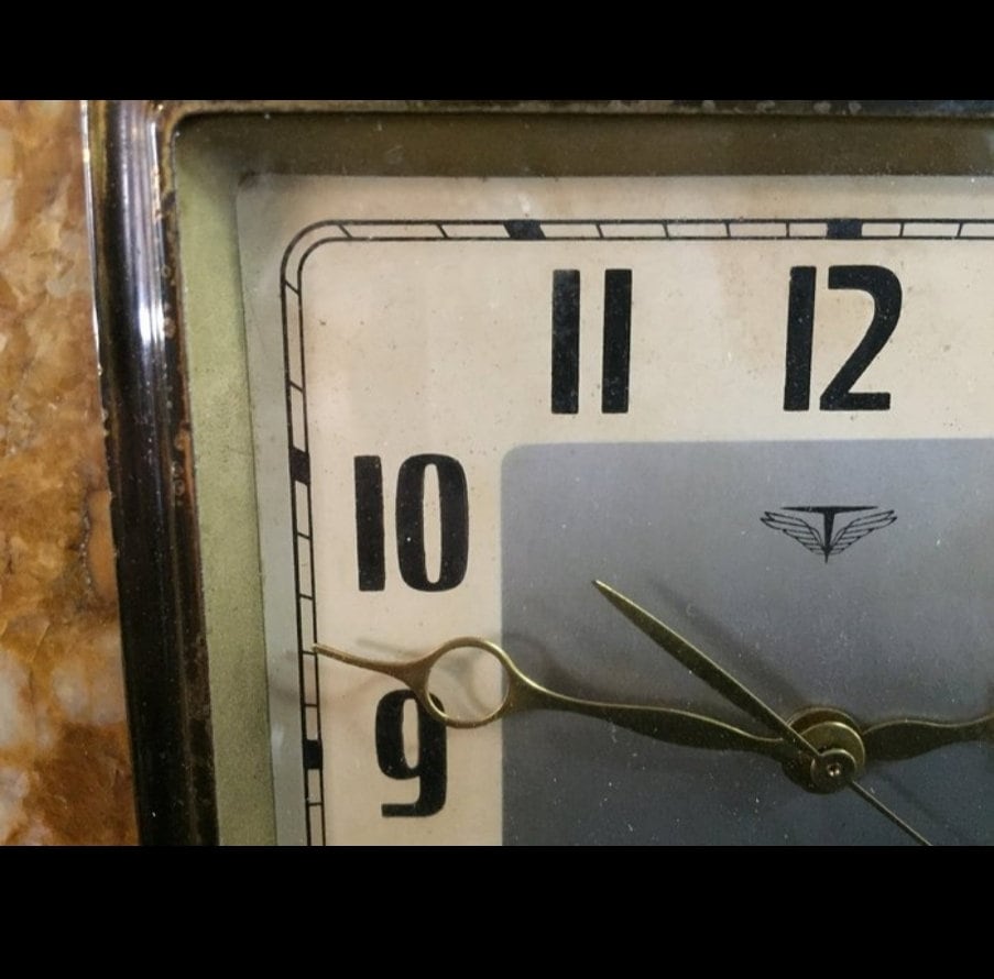 Rare Vintage Tokyo Clock Company Granite Desk Clock w Commemoration .