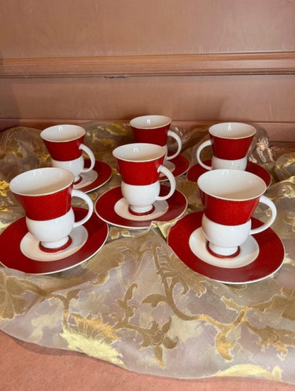 Vintage Late 20th Century  Bone China Serves 6 cups and plates
