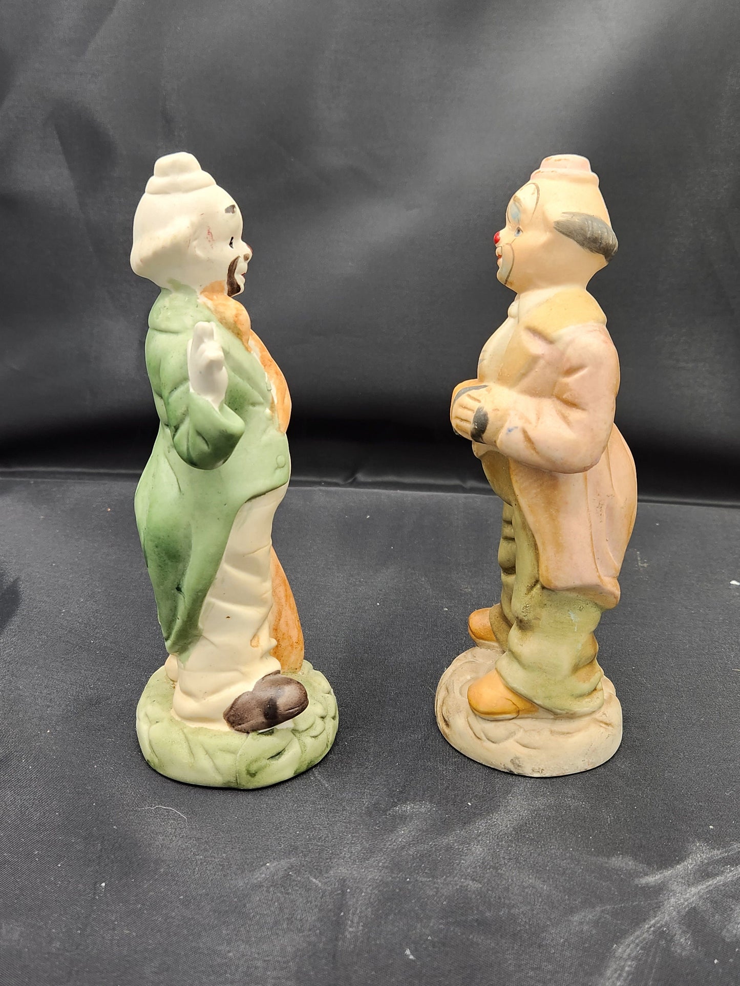 VIntage Ceramic Clown Figurines • 3 • Hand Painted • Estate Aquired