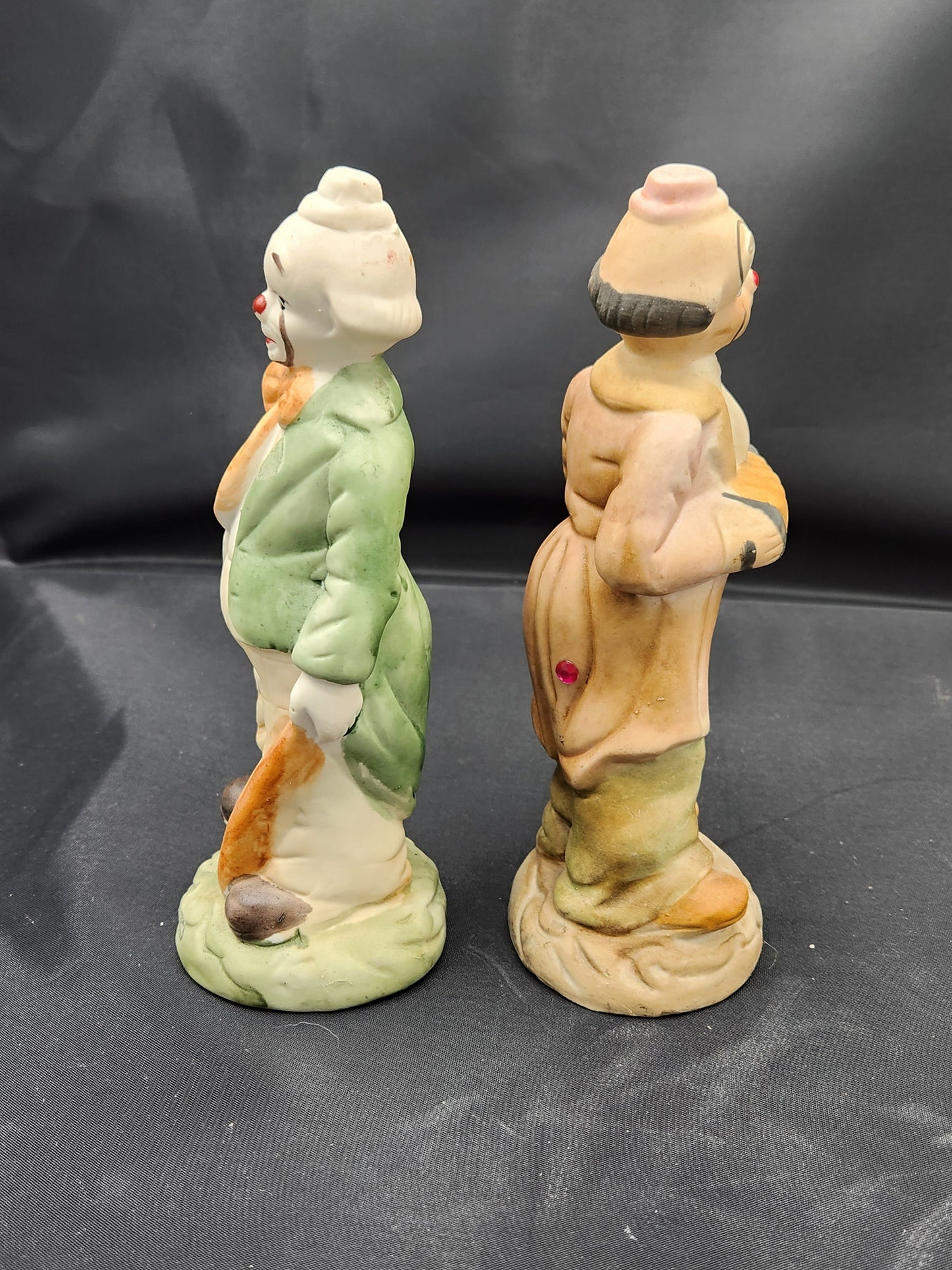 VIntage Ceramic Clown Figurines • 3 • Hand Painted • Estate Aquired