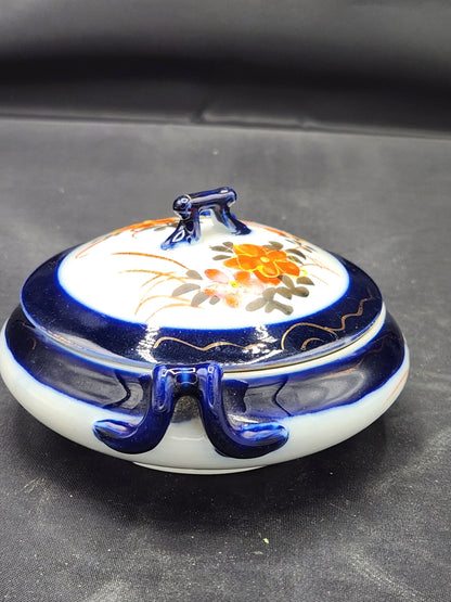 Vintage Oriental Dish Porcelain Hand Painted signed