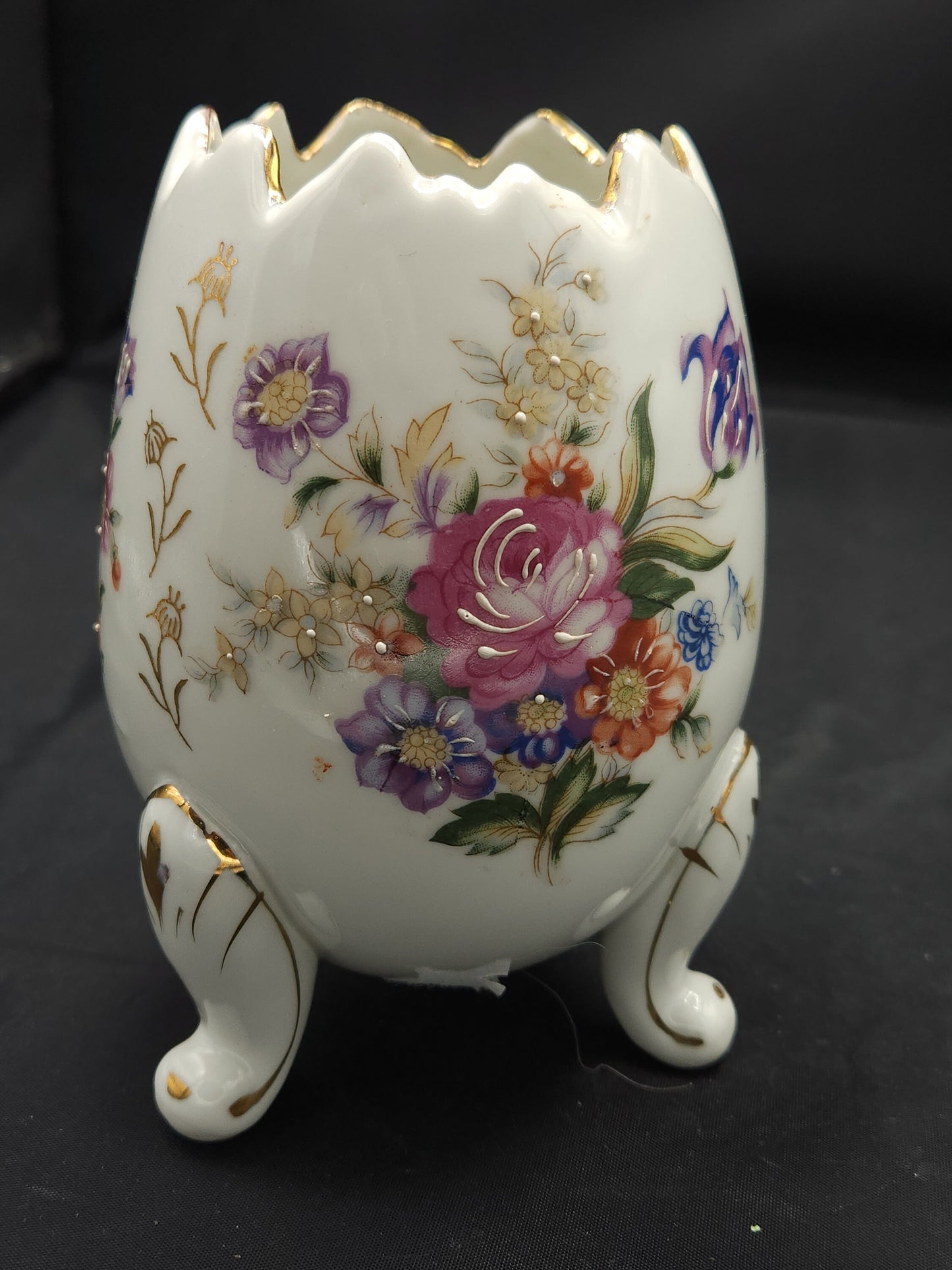 Vintage 1950s Napco Footed Porcelain Egg Vase