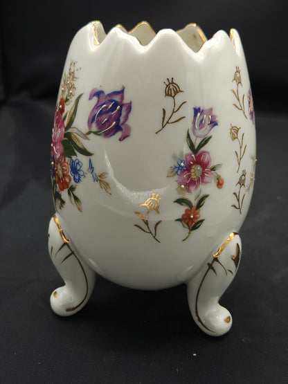 Vintage 1950s Napco Footed Porcelain Egg Vase