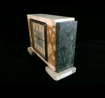 Rare Vintage Tokyo Clock Company Granite Desk Clock w Commemoration .