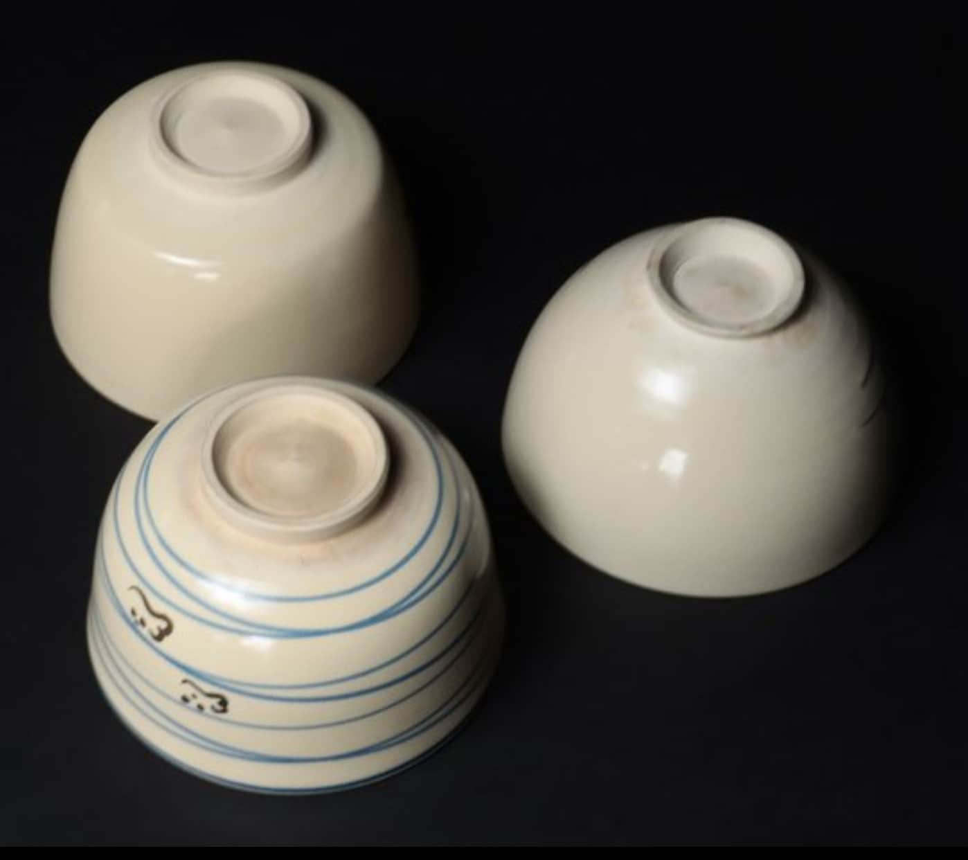 Chawan Pottery • 3 • Tea Ceremony Tools • Kyo-yaki (京焼) Teacups • Zodiac - Horse • Japan  20th century