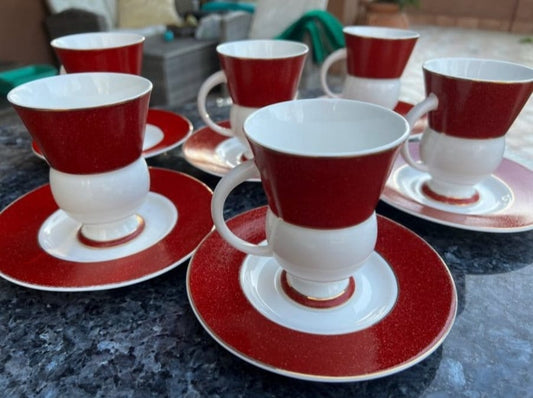 Vintage Late 20th Century  Bone China Serves 6 cups and plates