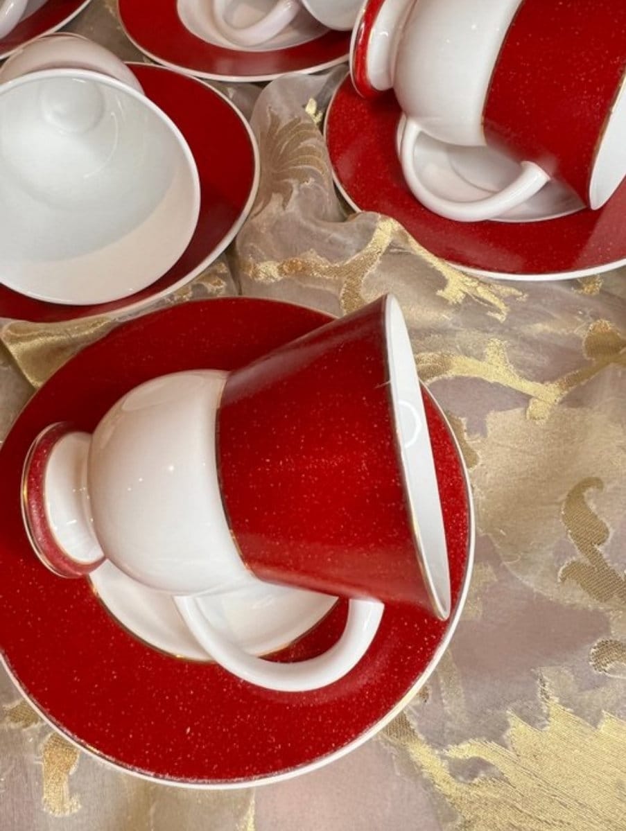Vintage Late 20th Century  Bone China Serves 6 cups and plates