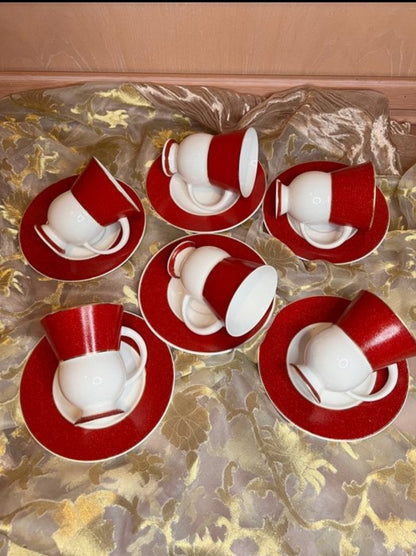 Vintage Late 20th Century  Bone China Serves 6 cups and plates