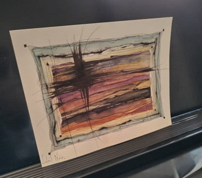 Jacques Roger (1950 - 2023) • Watercolor • "Soleil Noir" signed by artist 5/24/14• Ships Insured