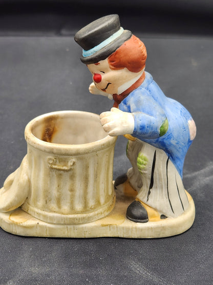 VIntage Ceramic Clown Figurines • 3 • Hand Painted • Estate Aquired