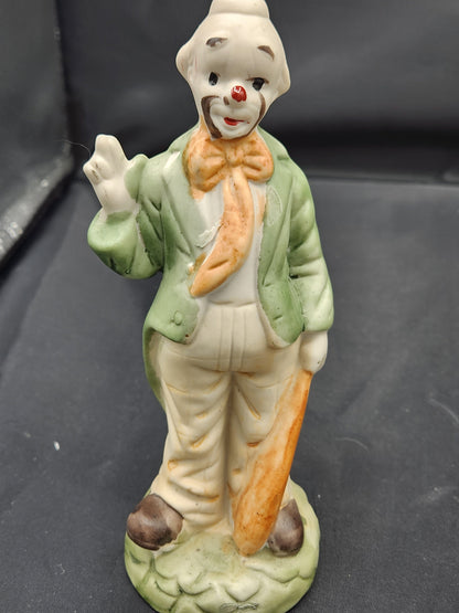 VIntage Ceramic Clown Figurines • 3 • Hand Painted • Estate Aquired