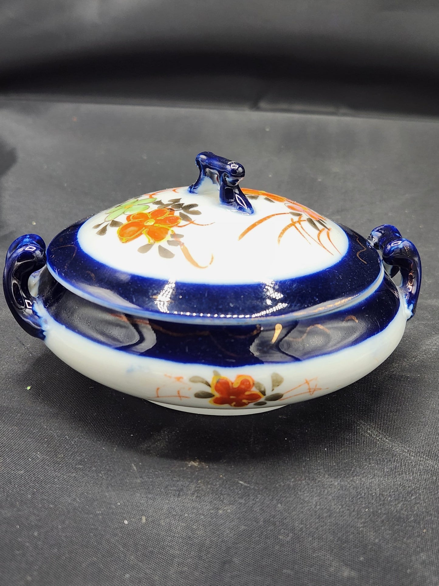 Vintage Oriental Dish Porcelain Hand Painted signed