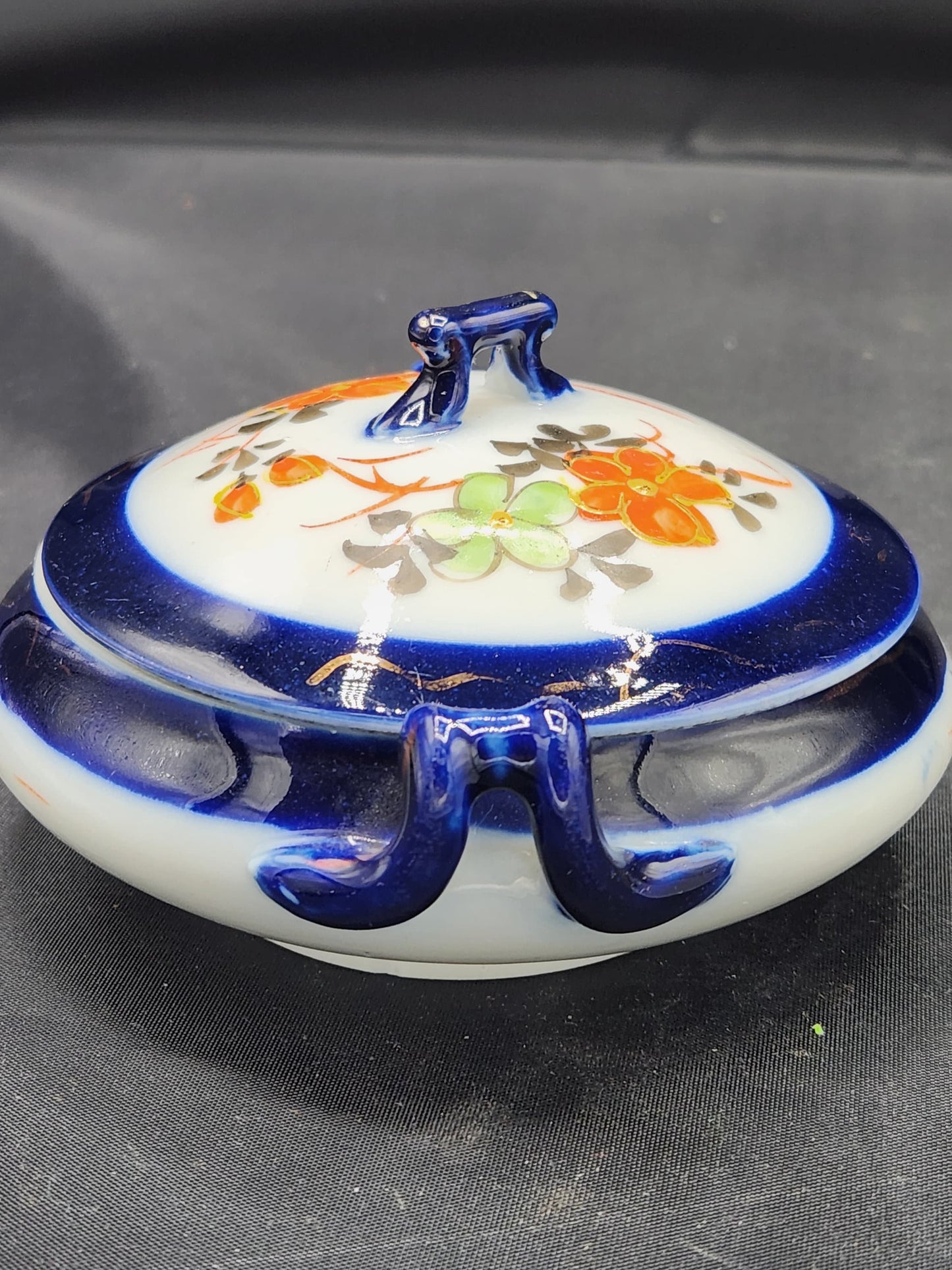 Vintage Oriental Dish Porcelain Hand Painted signed