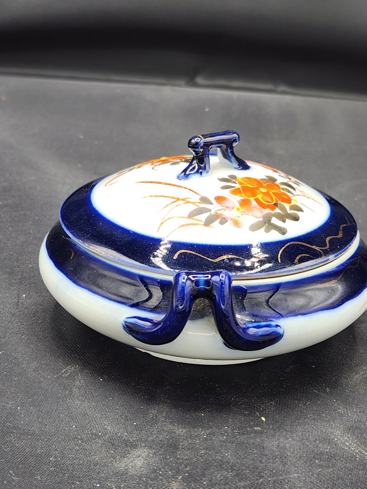 Vintage Oriental Dish Porcelain Hand Painted signed
