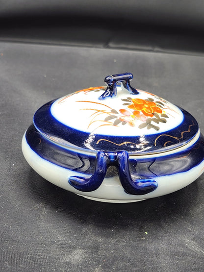 Vintage Oriental Dish Porcelain Hand Painted signed