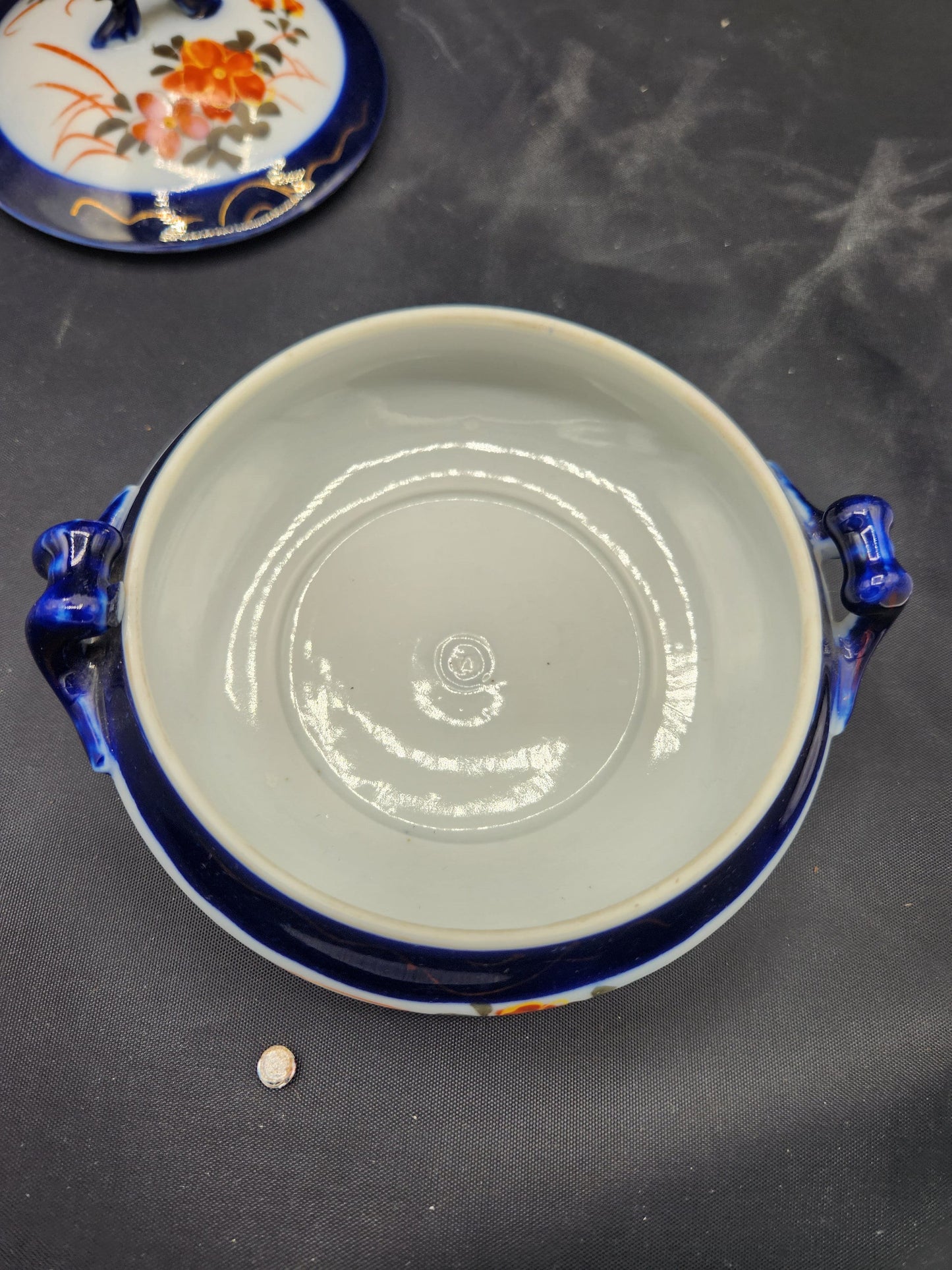 Vintage Oriental Dish Porcelain Hand Painted signed