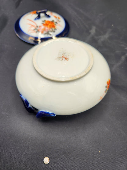 Vintage Oriental Dish Porcelain Hand Painted signed
