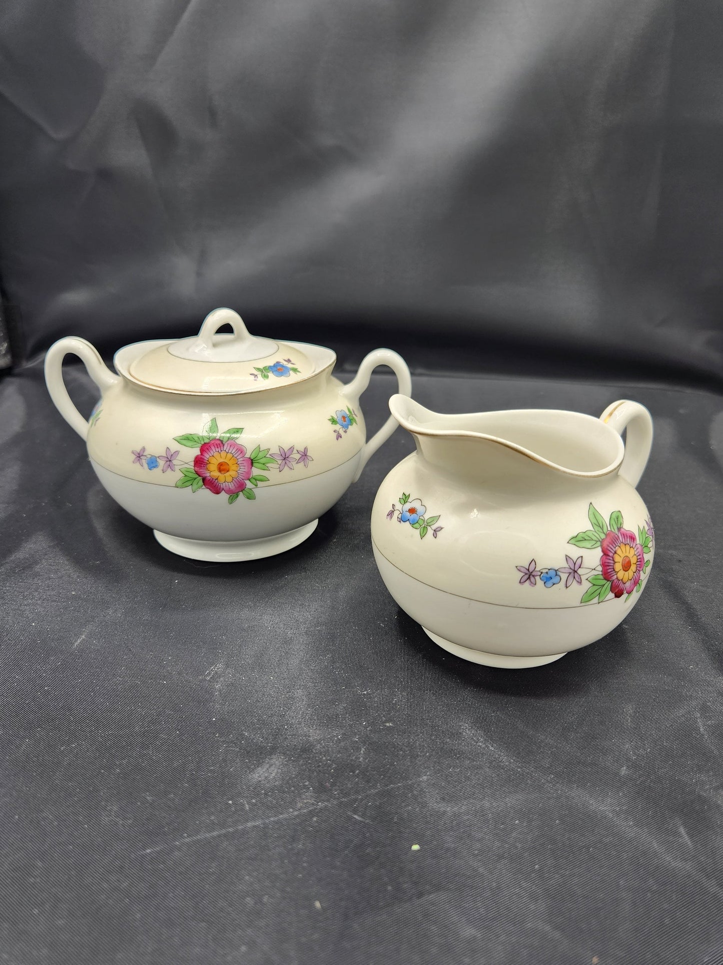 Vintage 50's Japanese Meito Hand Painted Porcelain Tea Service