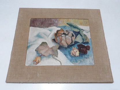 Still Life by Wolf Buchholz (XX) 1960's Oil on Wood w Cardbord Backing