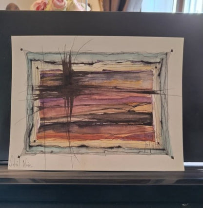 Jacques Roger (1950 - 2023) • Watercolor • "Soleil Noir" signed by artist 5/24/14• Ships Insured