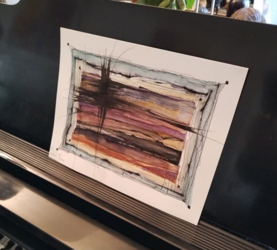 Jacques Roger (1950 - 2023) • Watercolor • "Soleil Noir" signed by artist 5/24/14• Ships Insured