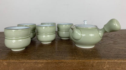 Japanese Arita Tea Set Mint Green Porcelain Vintage 20th Century