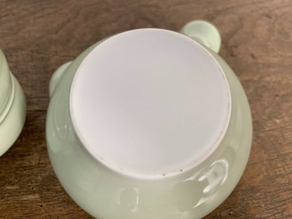 Japanese Arita Tea Set Mint Green Porcelain Vintage 20th Century