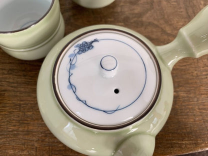 Japanese Arita Tea Set Mint Green Porcelain Vintage 20th Century