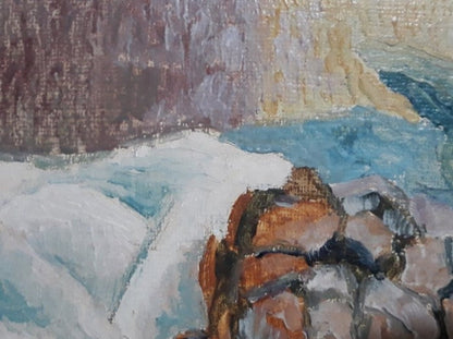 Still Life by Wolf Buchholz (XX) 1960's Oil on Wood w Cardbord Backing