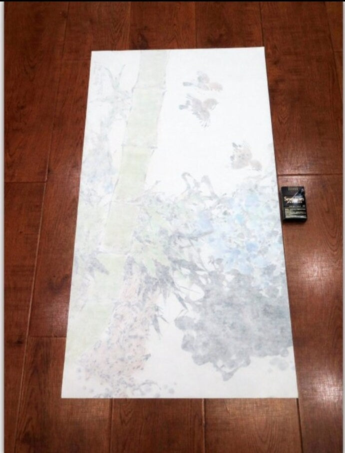 Ink painting • Rice paper - 'Morning Melody in the Bamboo Grove' - Yang Xiaochun • China - 1960 • Ships Insured • 97cm×1×51 cm