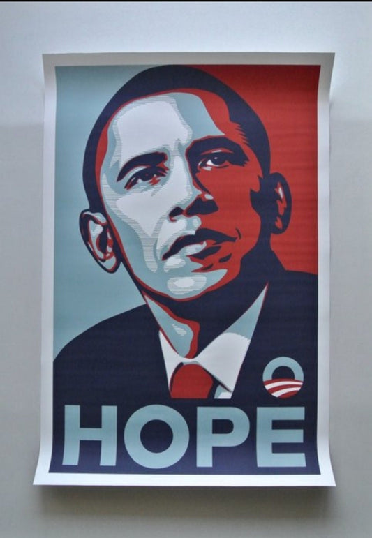 2008 DNC Convention • OBEY/OBAMA Hope Progress Posters • Manifest Gallery Handbill • Shepard Fairey • Ships Insured