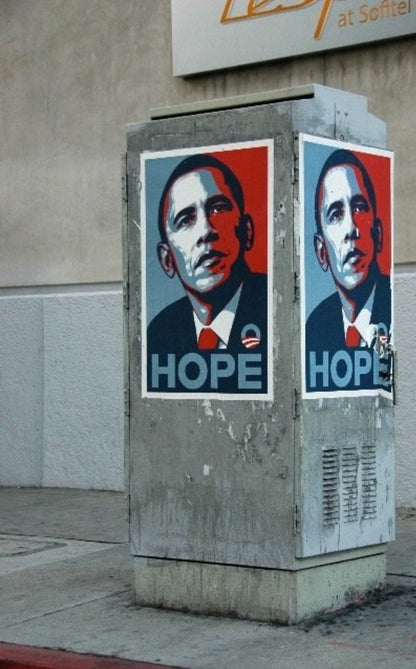 2008 DNC Convention • OBEY/OBAMA Hope Progress Posters • Manifest Gallery Handbill • Shepard Fairey • Ships Insured