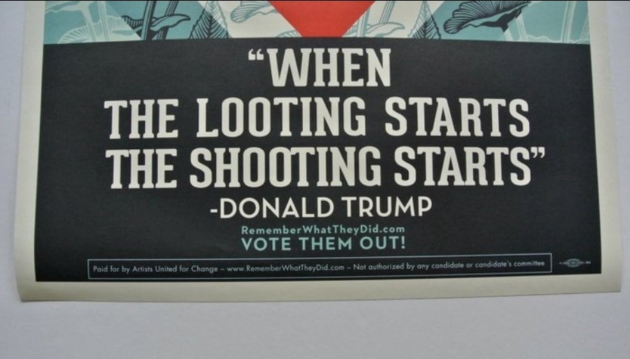 3 Historical Obama • Your Vote is Your Voice sign Thomas Wimberly #200 • Obey|Obama Progress '08 • Trump Looting  • Shepard Fairey • Insured