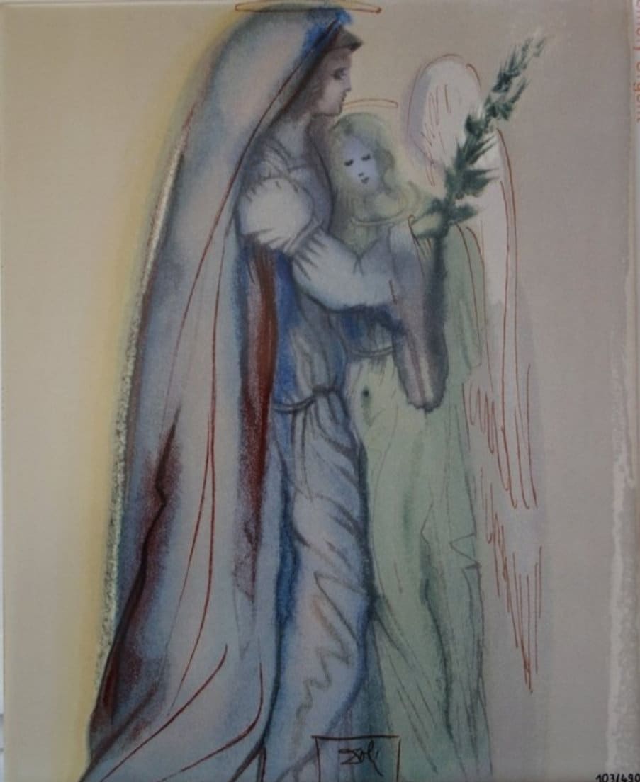 Plate Signed Limited Edition Salvador Dali (1904-1989) Divine Comedy Heaven Canto 32