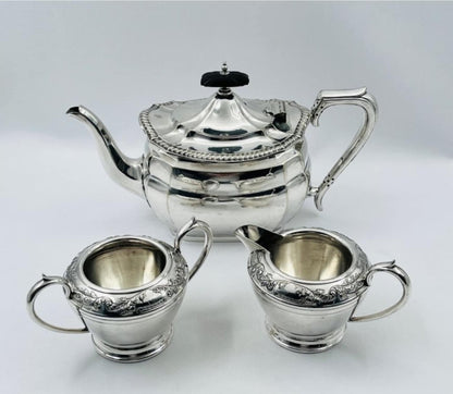Silver Plated Victorian Tea Set est. 1900 Sheffield England by Walker & Hall T. Land Son